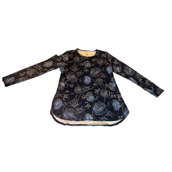 J Jill Fit Navy Floral long sleeve top, ladies’ size M - Picture 2 of 6